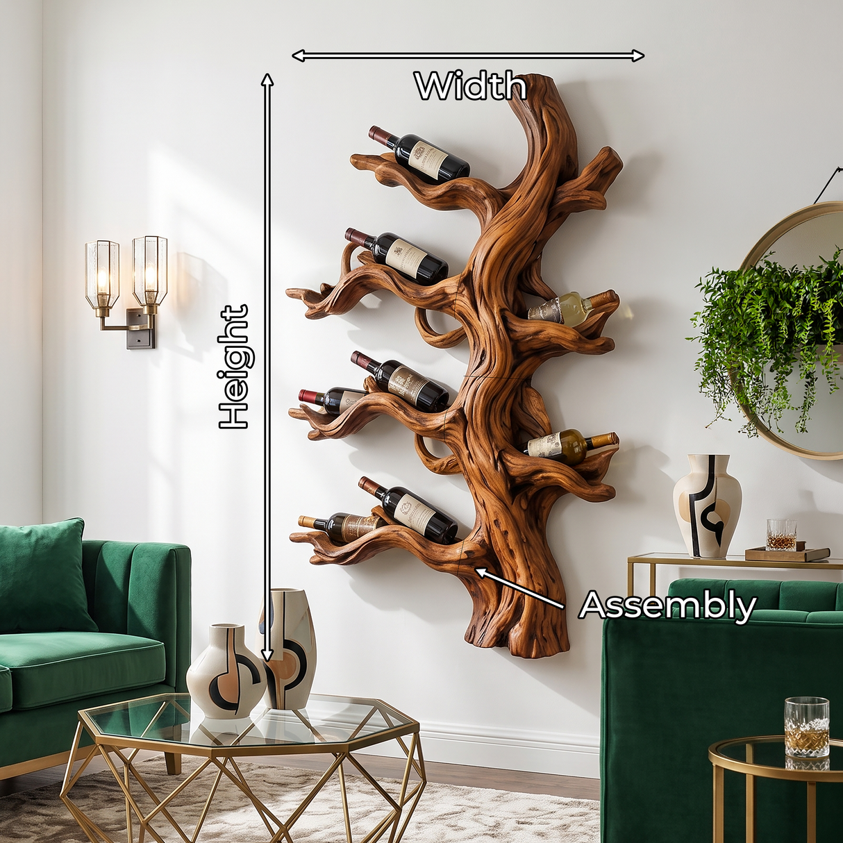 Handcrafted Farmhouse Wall Wine Rack For Dining Room