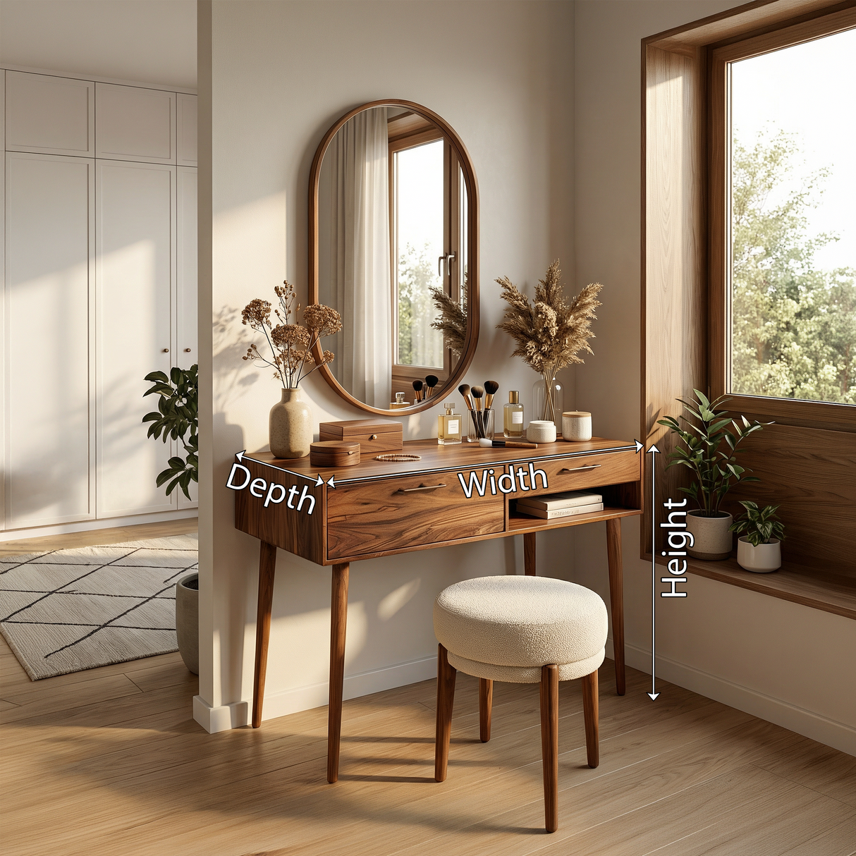 Scandinavian Dressing Table Walk In Closet Makeup Area Personal Space