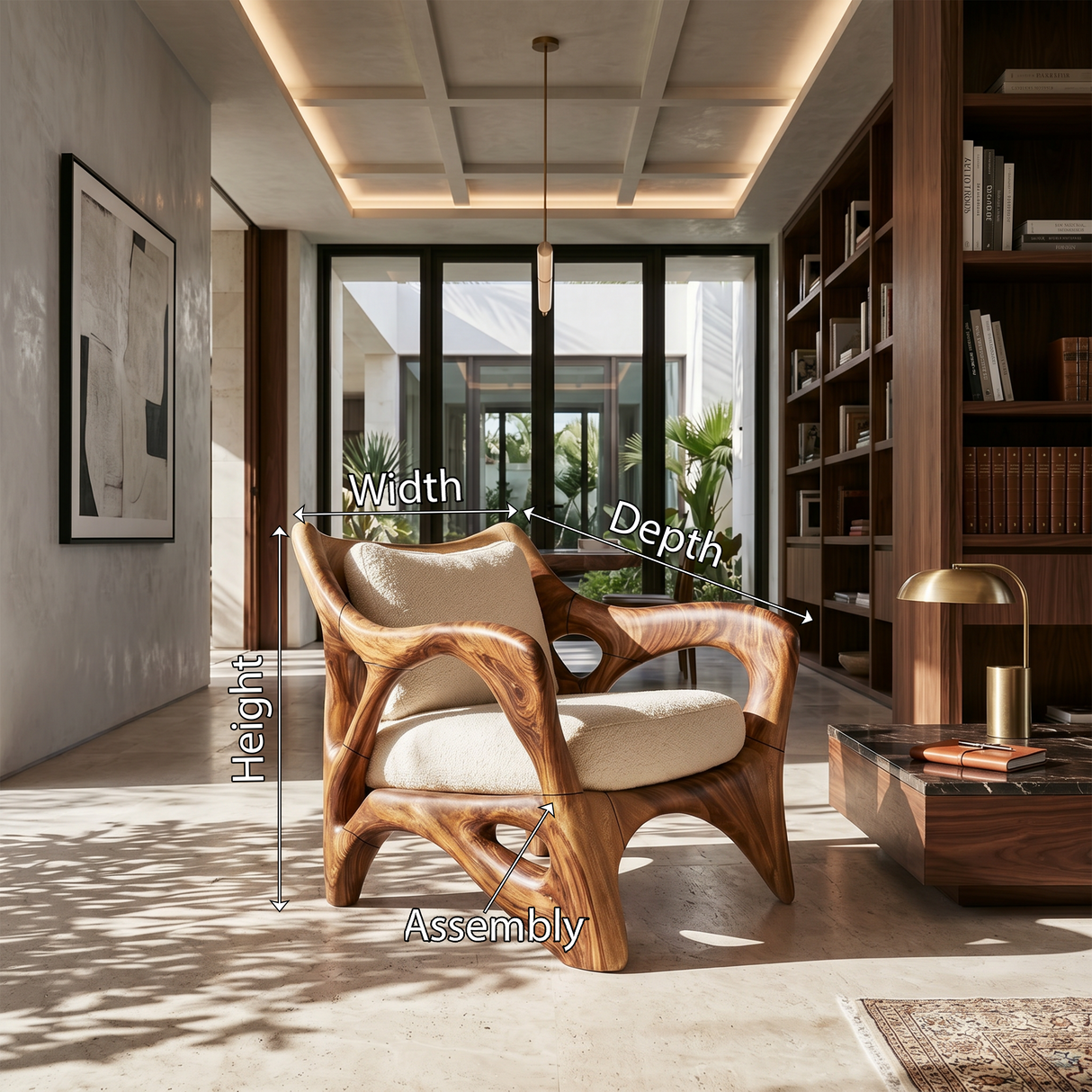 Modern Sculptural Lounge Chair for Sophisticated Wine Room Interiors
