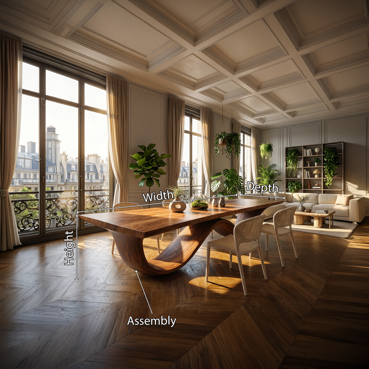 Minimalist Slab Dining Table For Compact Dining Area
