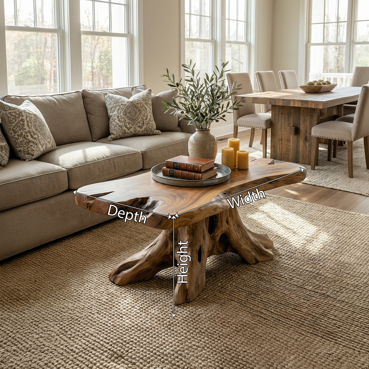 Rustic Root Coffee Table For Living Room