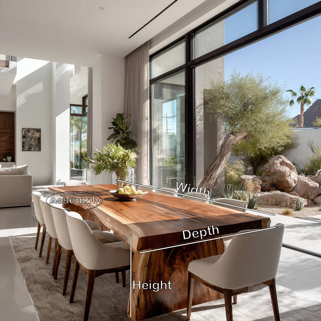 Organic Live Edge Dining Table For Dining Room Decor