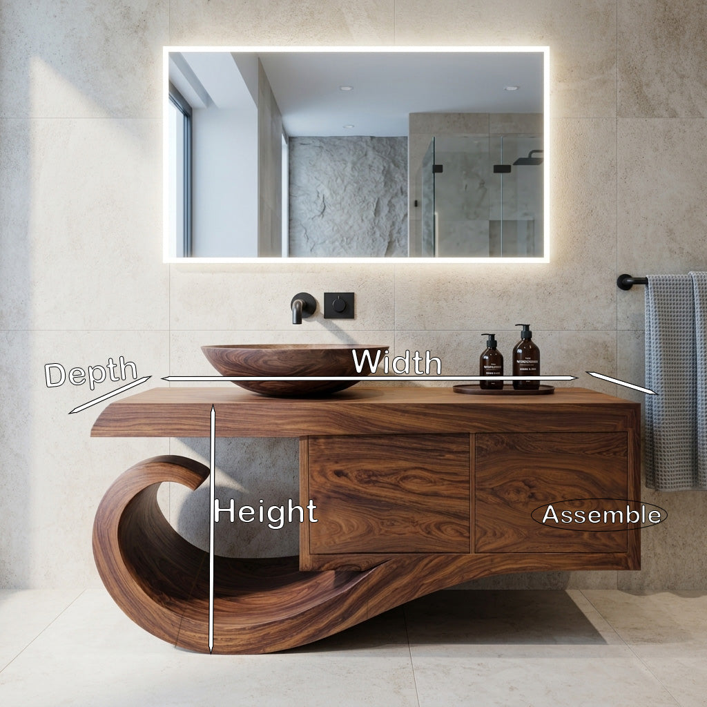 Contemporary Wooden Bathroom Vanity With Storage For Bathroom