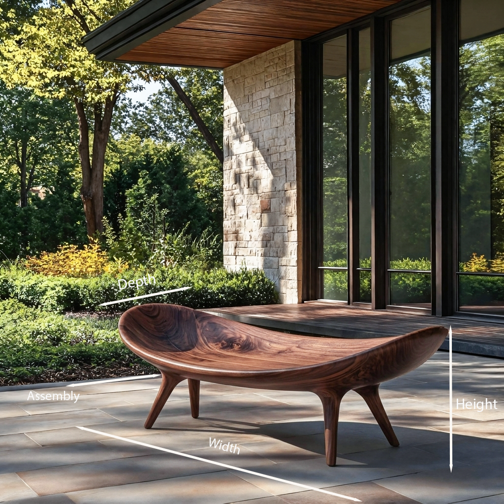 Sculptural Outdoor Bench For Garden Or Relaxed Spaces