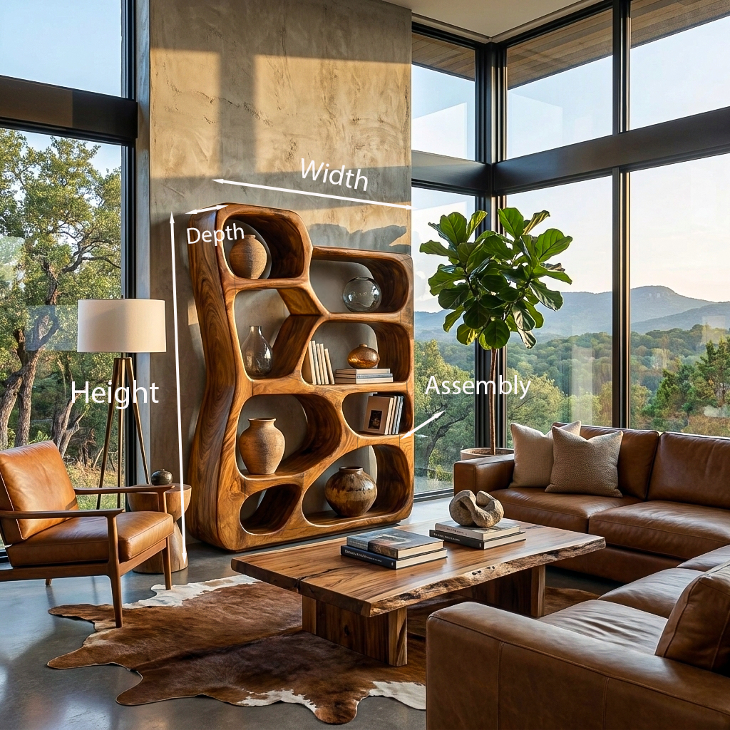 Handcrafted Wooden Bookshelf For Stylish Storage And Living Room