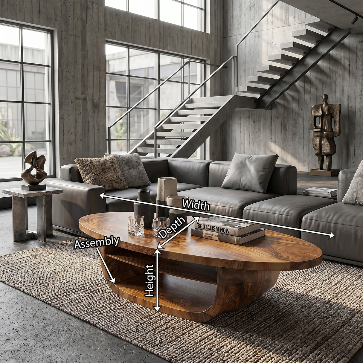 Modern Solid Wood Low Coffee Table For Living Room Furniture Decor