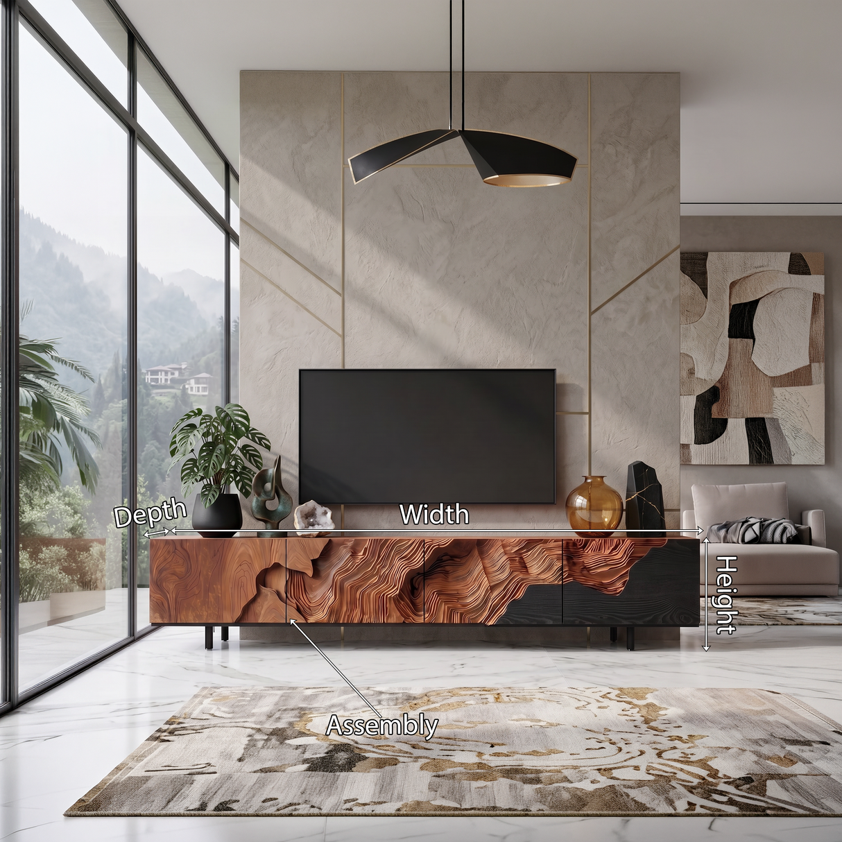 Rustic TV Console Stand For Living Room Design