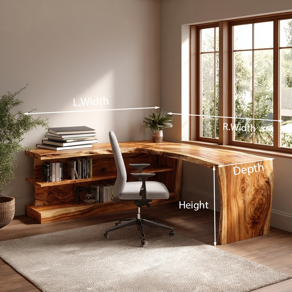 Wooden Desk With Storage Design For Home Workspace