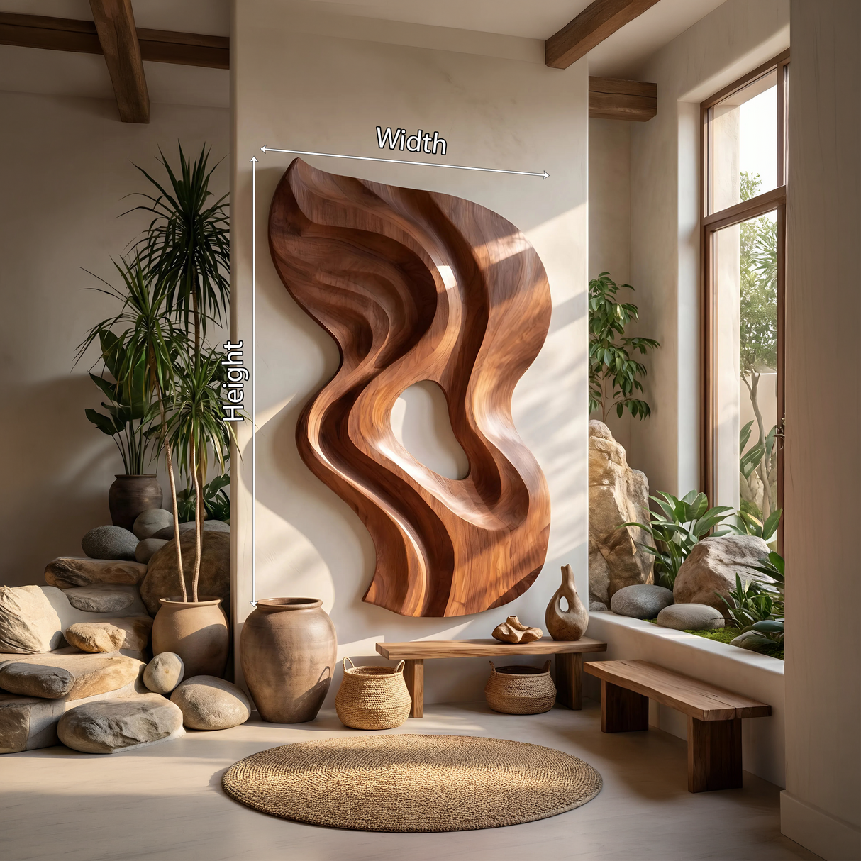 Minimalist Abstract Relief Wall Panel Decor For Study Space