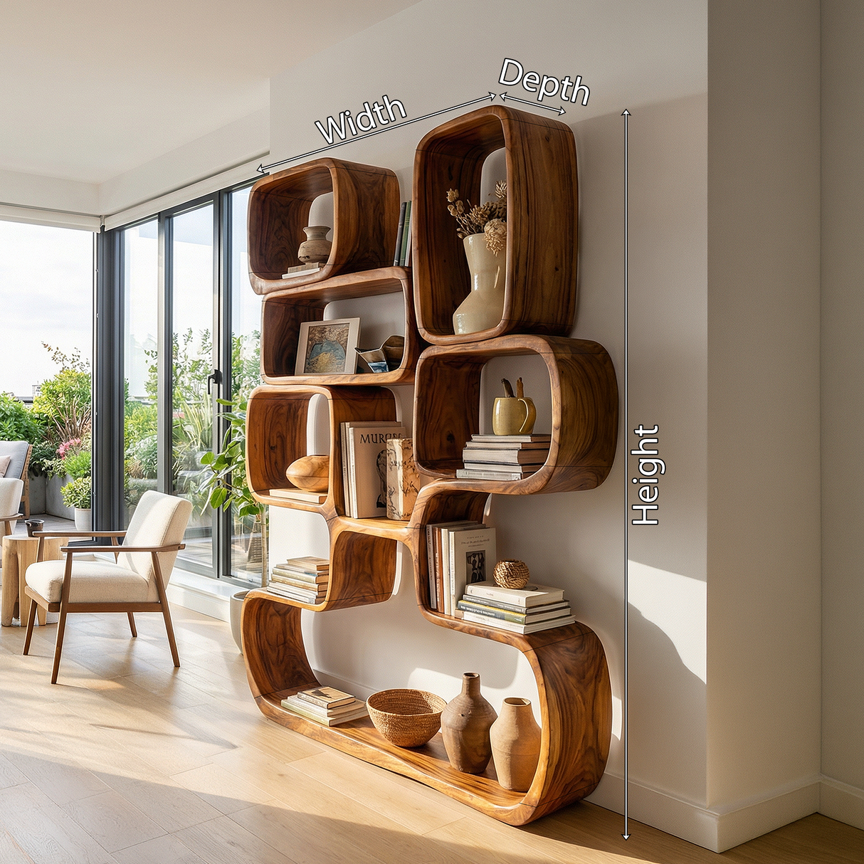 Modern Artistic Bookshelf Living Room Corner