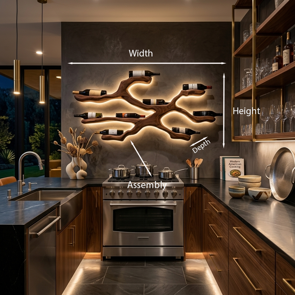 Modern Wine Rack Wall Display For Kitchen And Dining Area