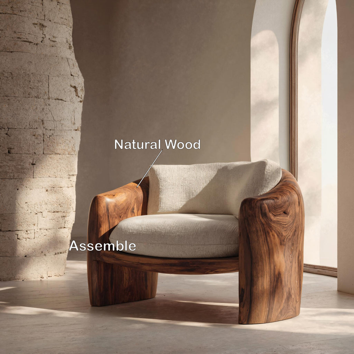 Modern Organic Lounge Chair Sculptural Form For Living Room