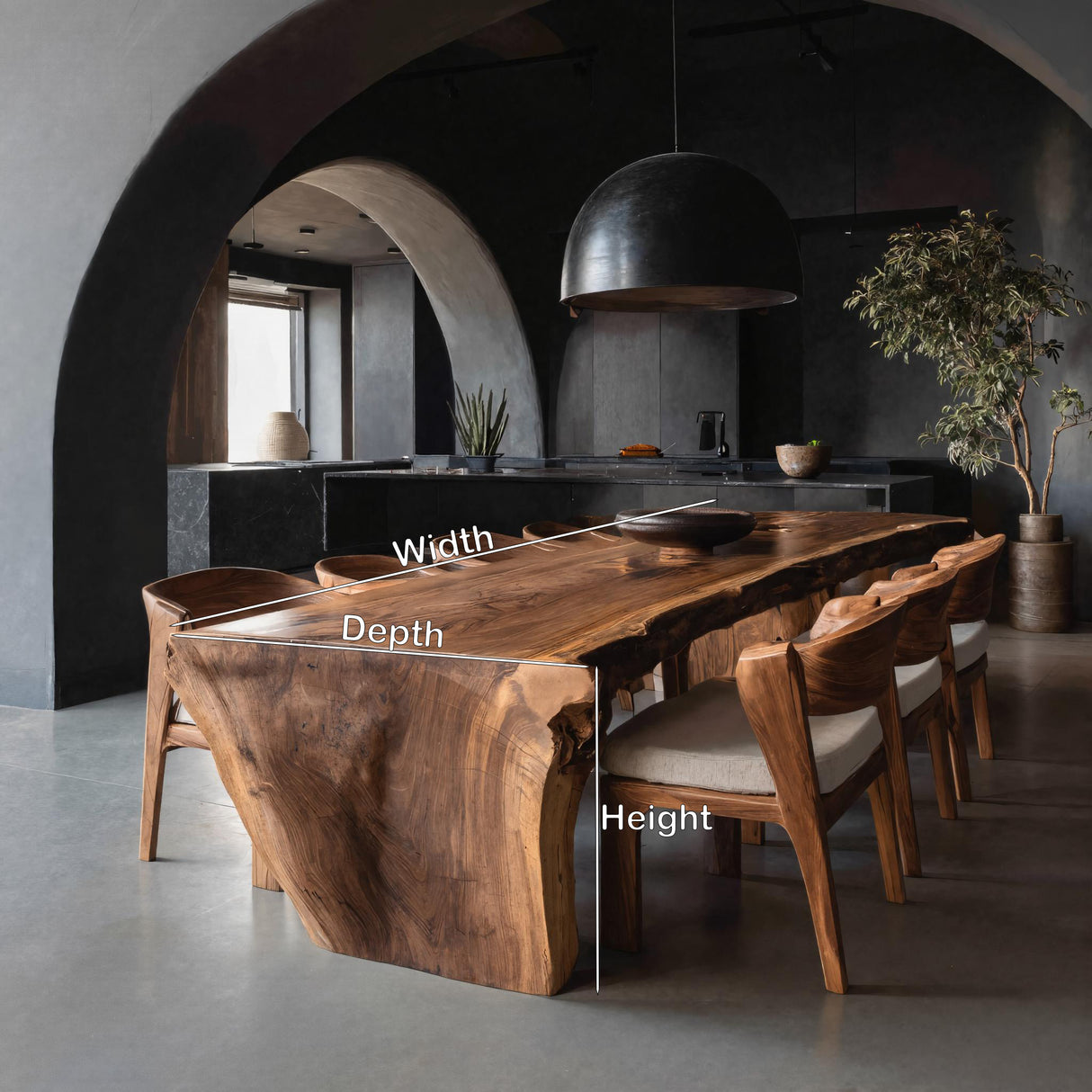Organic Wabi Sabi Dining Table For Dining Room