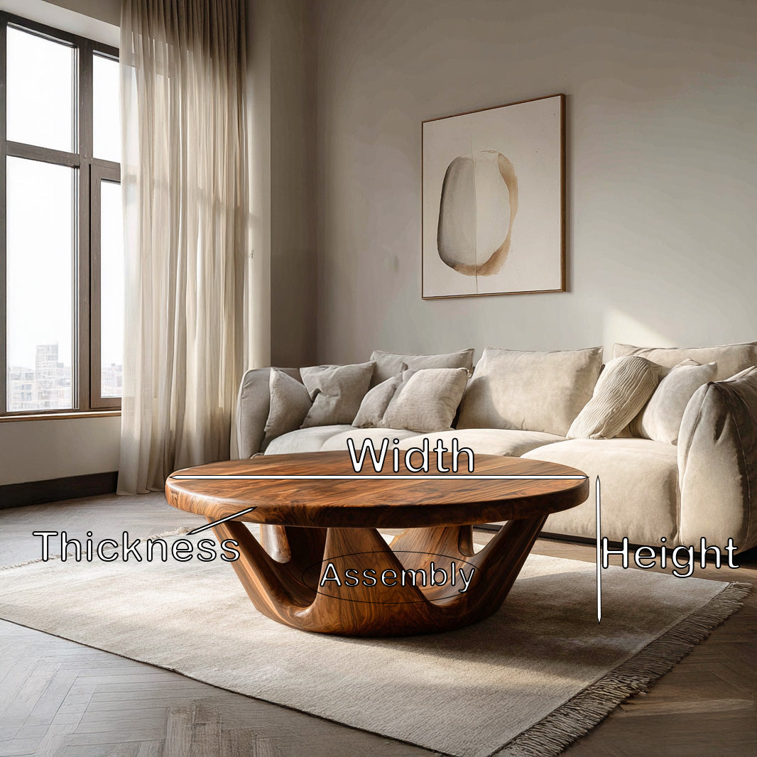 Contemporary Round Coffee Table With Open Base For Living Room