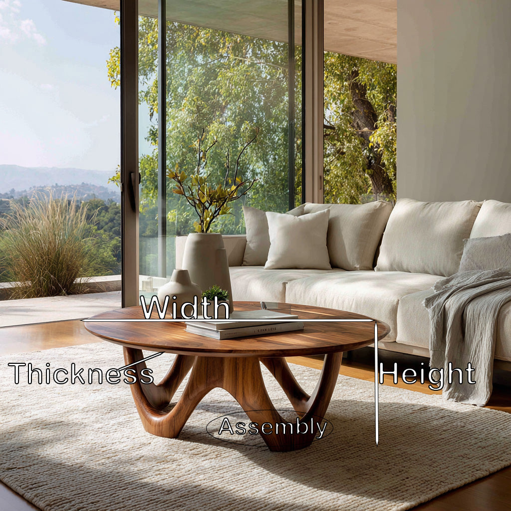 Minimalist Wooden Round Coffee Table For Living Room Decor