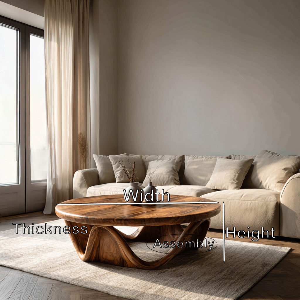 Modern Coffee Table With Unique Flowing Base For Living Room