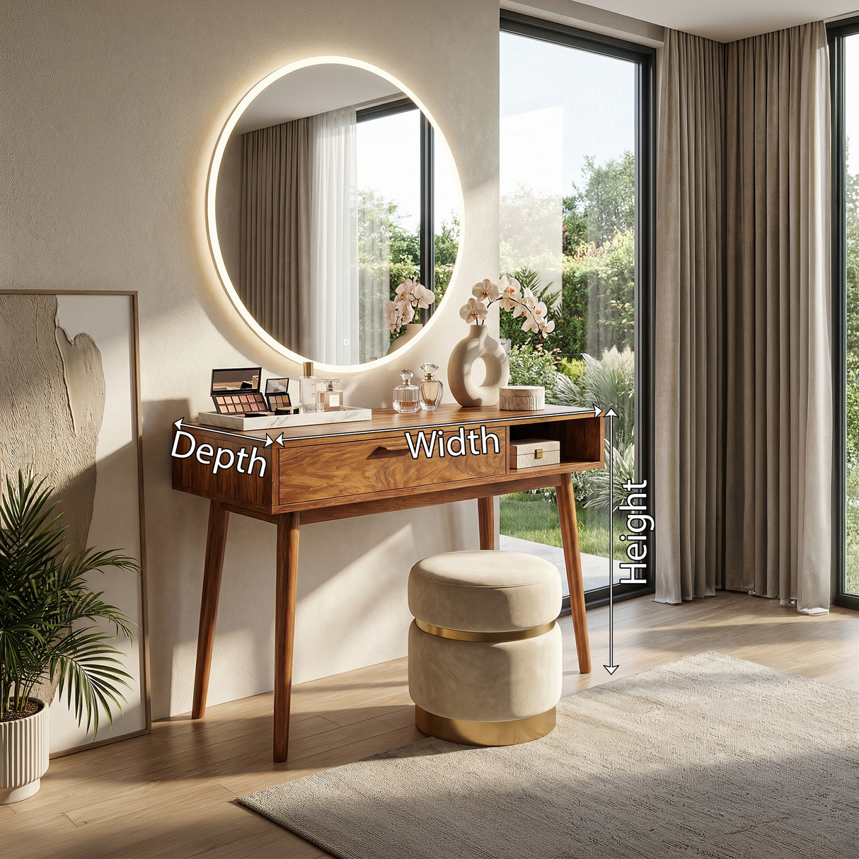 Japandi Makeup Desk Bedroom Dressing Area Personal Beauty Space