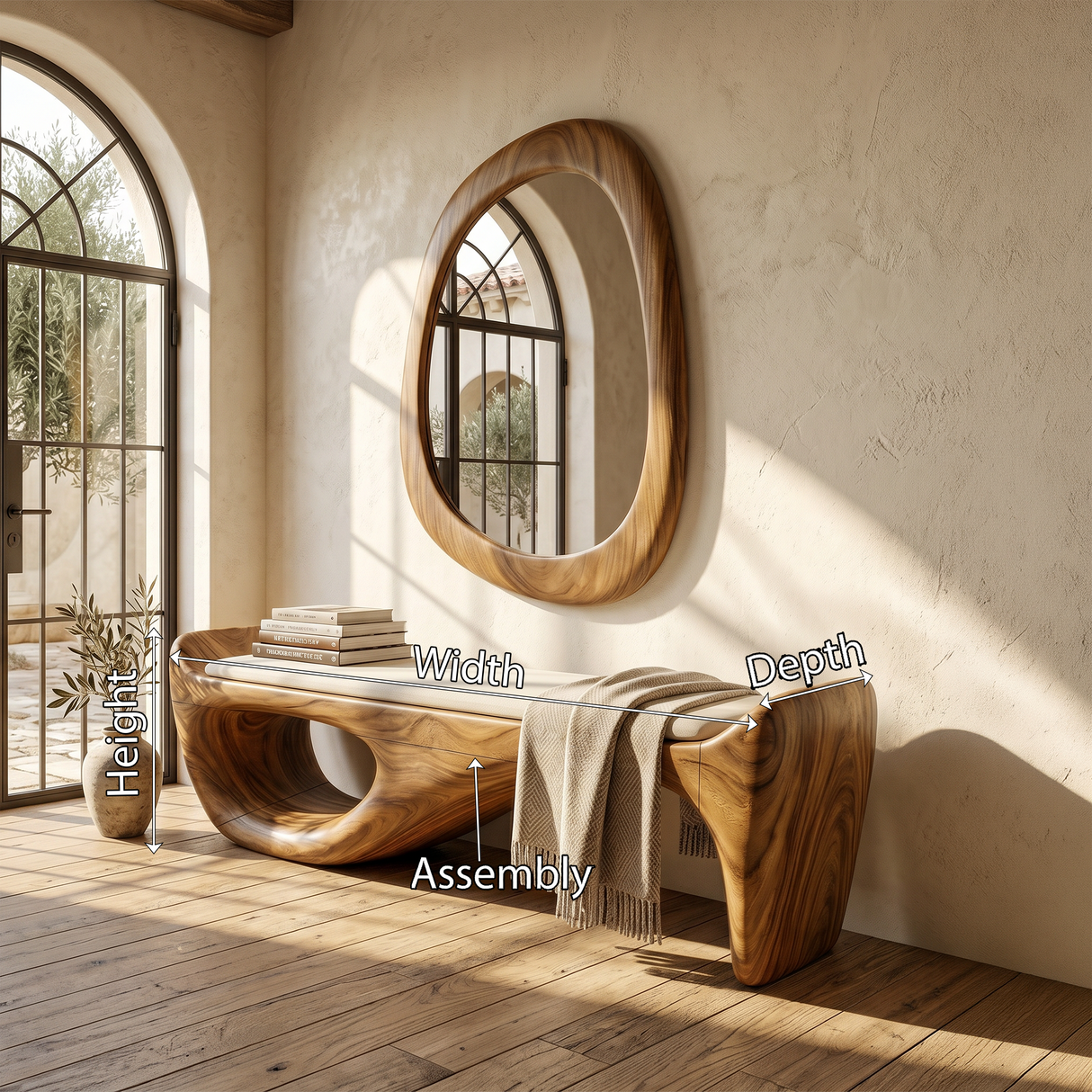 Designer Entryway Bench Organic Modern Home