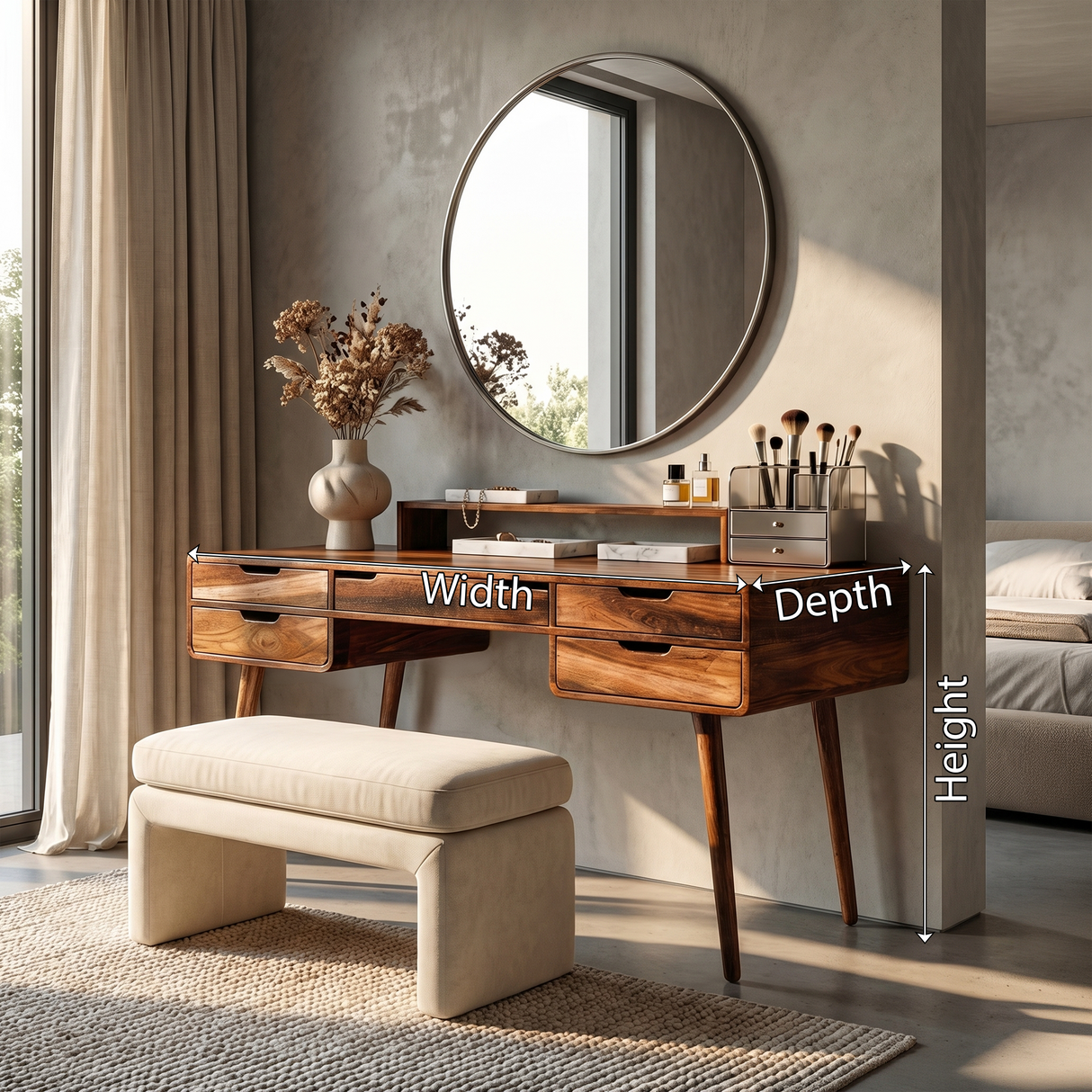 Classic Makeup Vanity Desk Dressing Room Beauty Area Personal Space
