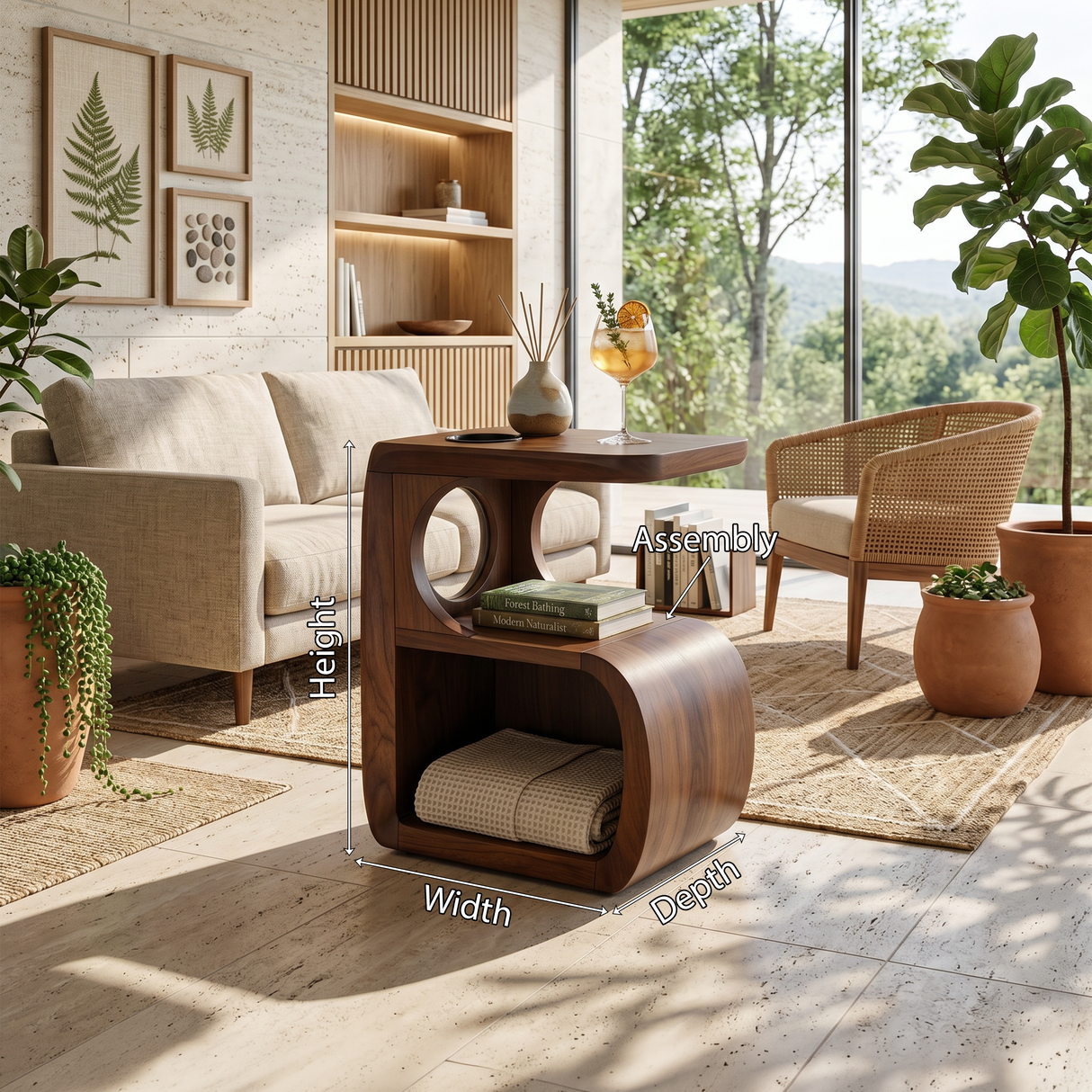 Scandinavian Flowing Accent Table For Reading Lounge Interior