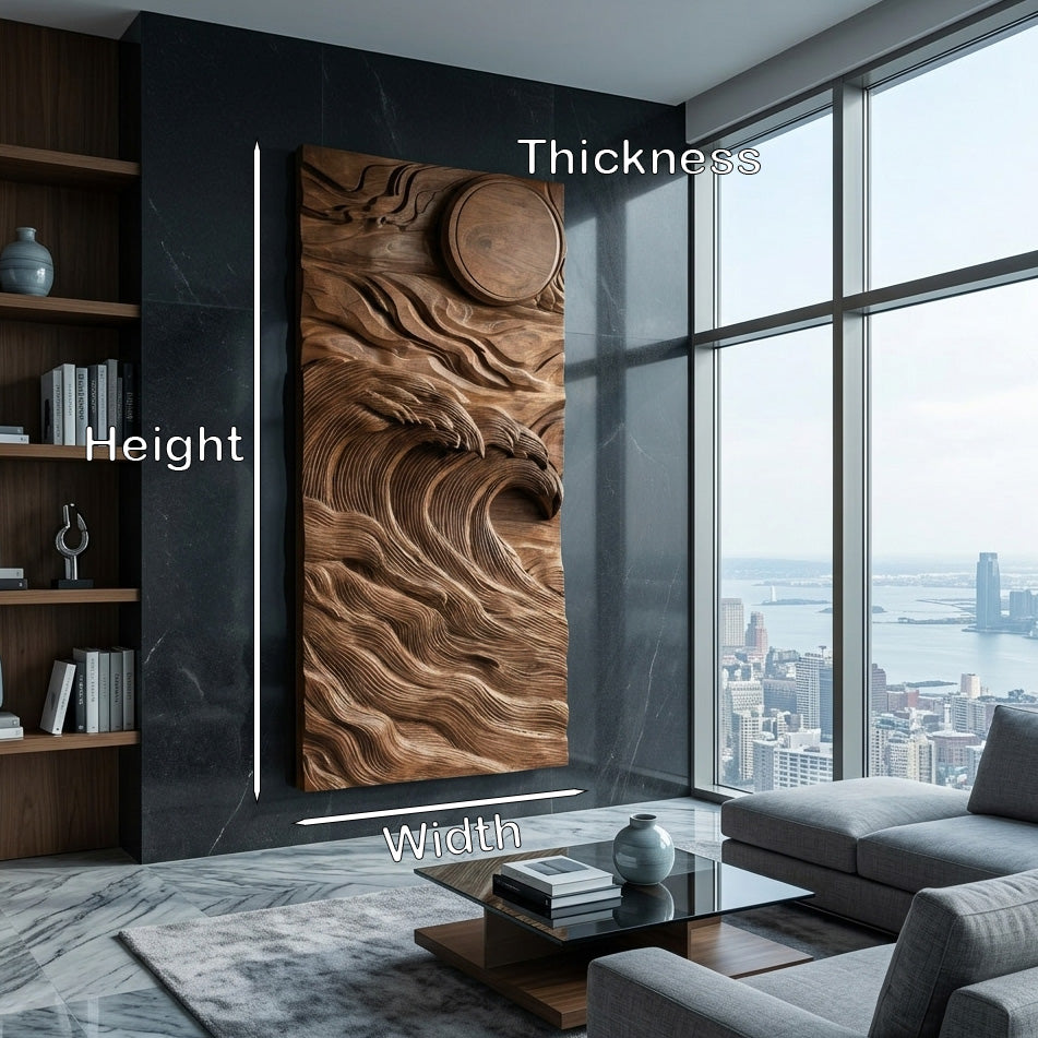Organic Sculptural Wave Wooden Wall Art For Wall Decor