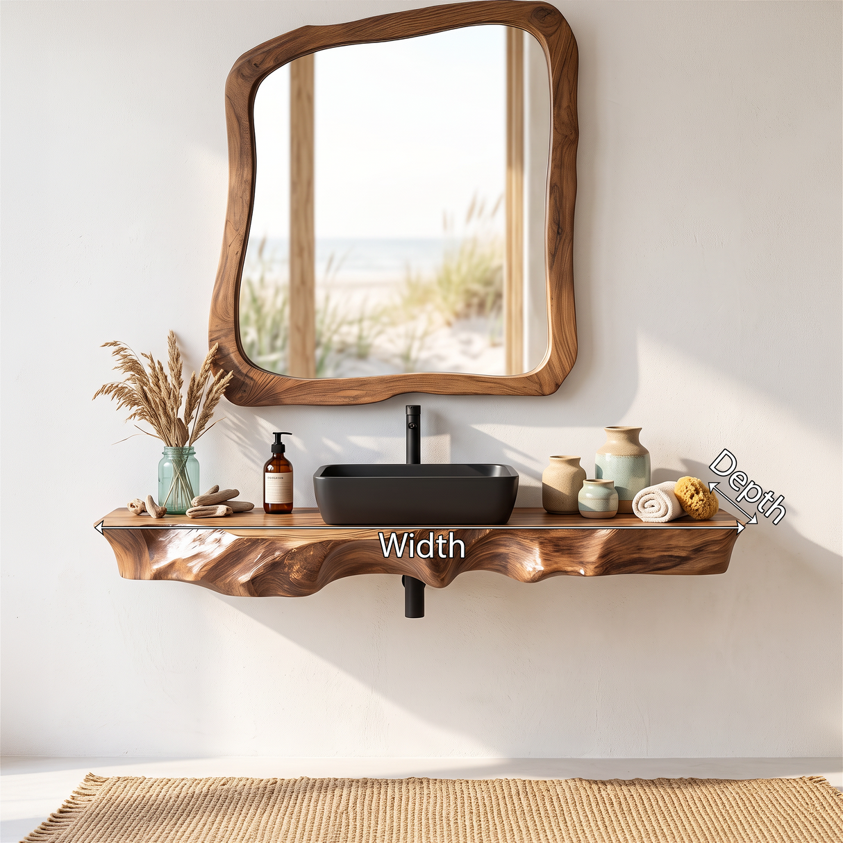 Farmhouse Solid Wood Vanity For Classic Bathroom