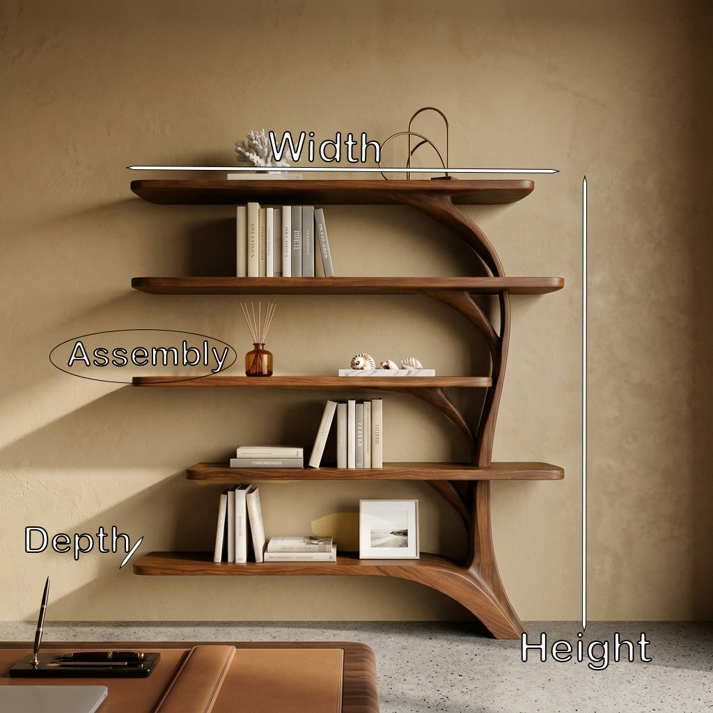 Contemporary Tree Inspired Curved Bookshelf For Home Decor