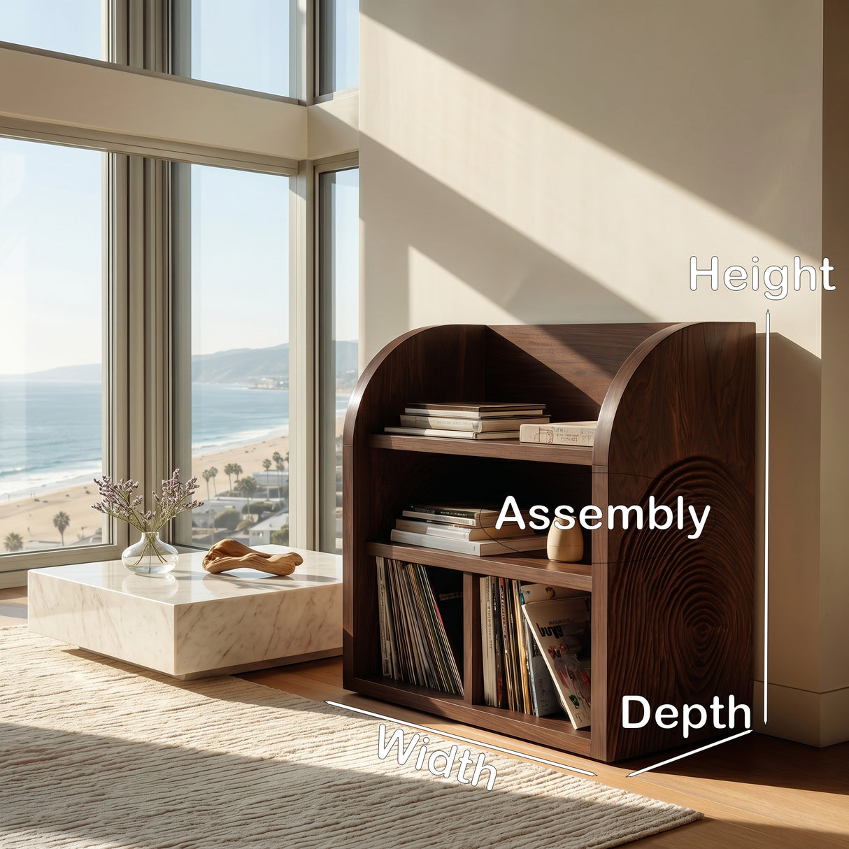 Organic Wooden Magazine Rack With Multi Compartments For Home