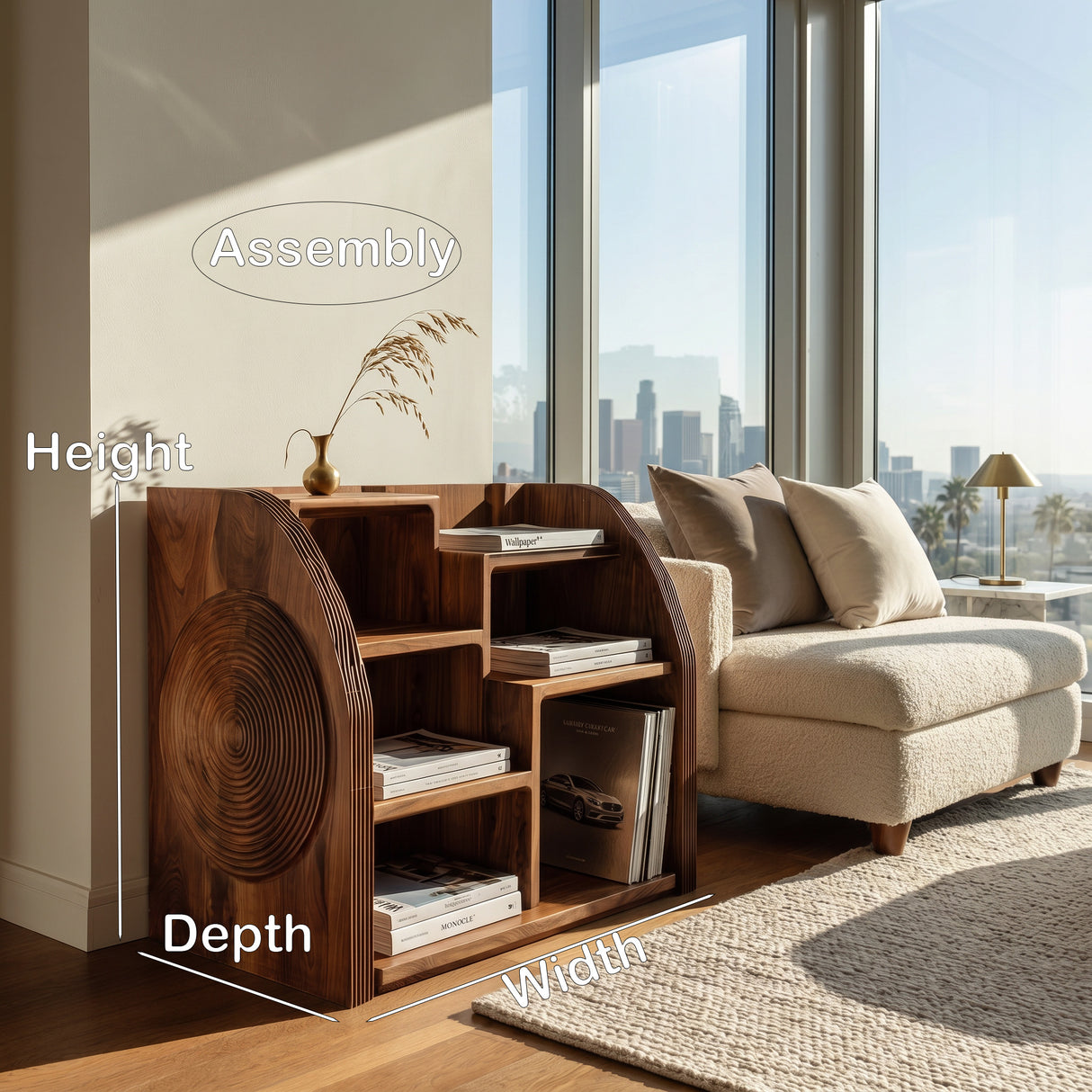 Modern Wooden Magazine Rack For Home Reading Corner