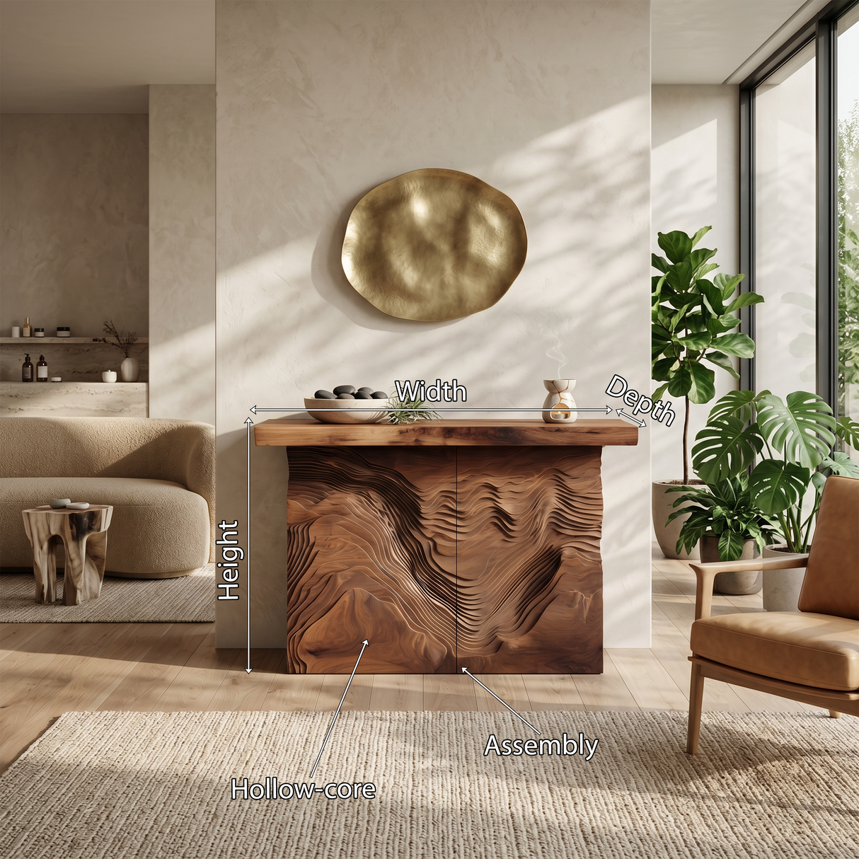 Modern Live Form Console Table For Resort Lounge Interior