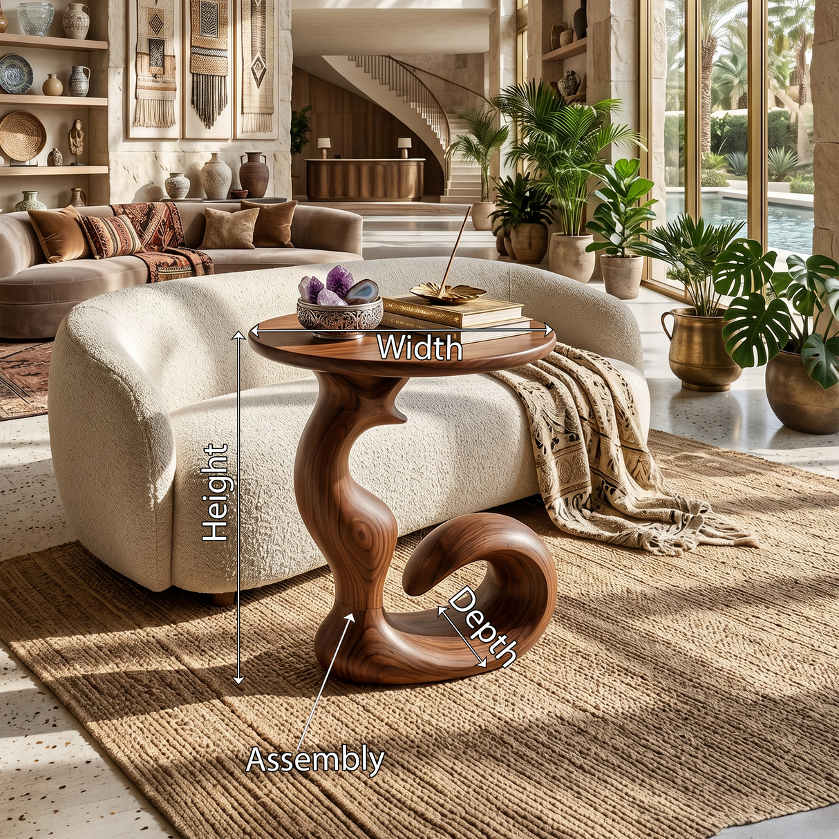 Organic Sculptural Side Table Luxury Living Room