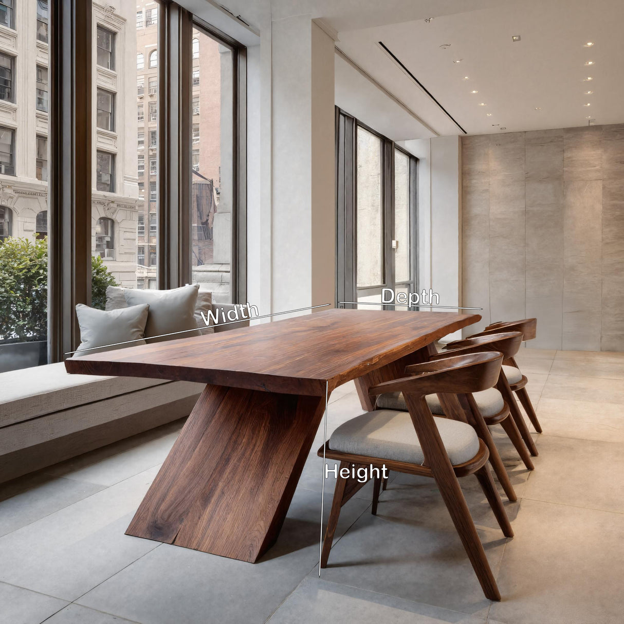 Modern Minimal Wooden Dining Table For Dining Room
