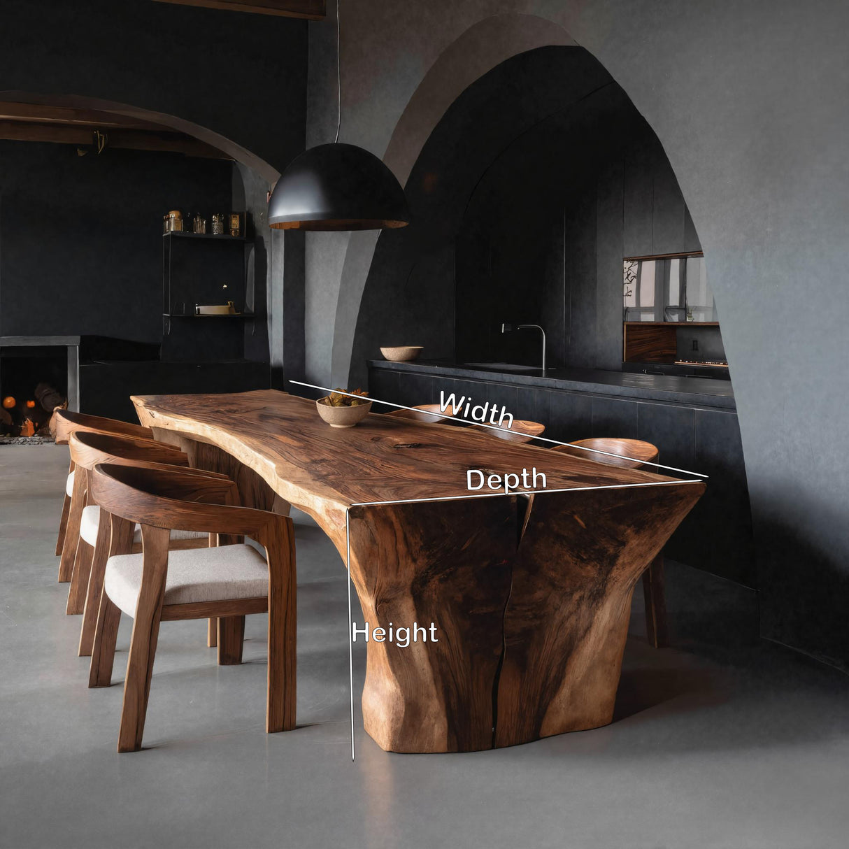 Wabi Sabi Handcrafted Dining Table For Dining Room