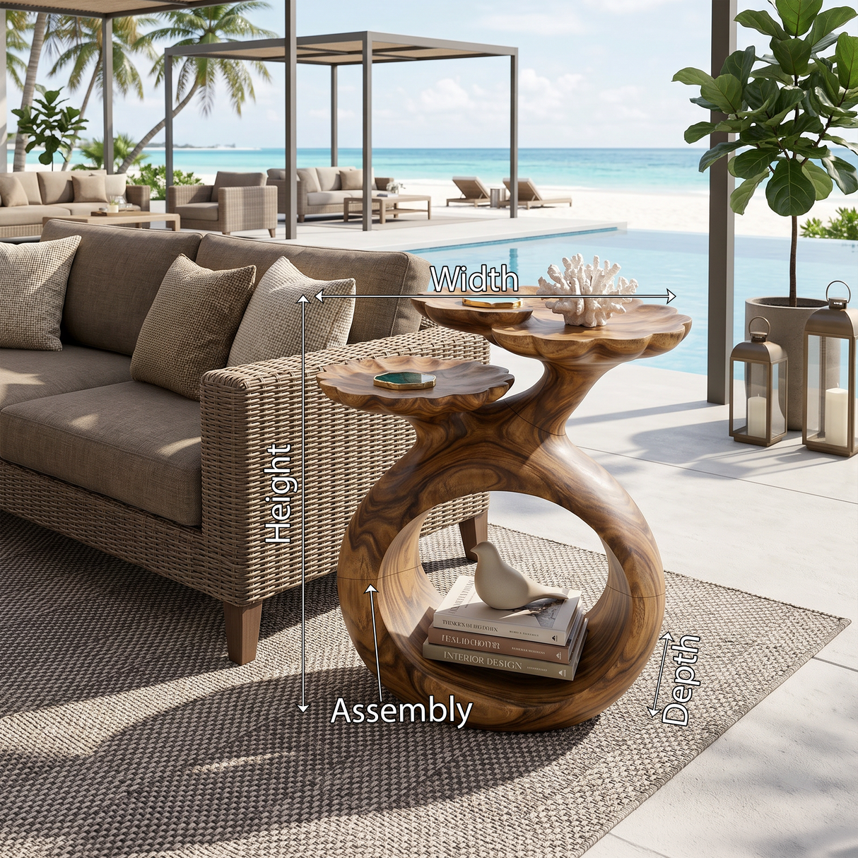 Coastal Twin Top Side Table Beach House