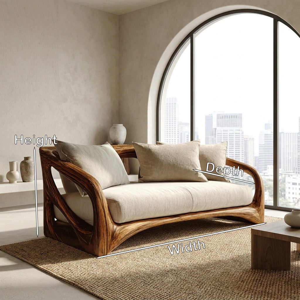 Modern Handcrafted Wood Sofa For Living Room