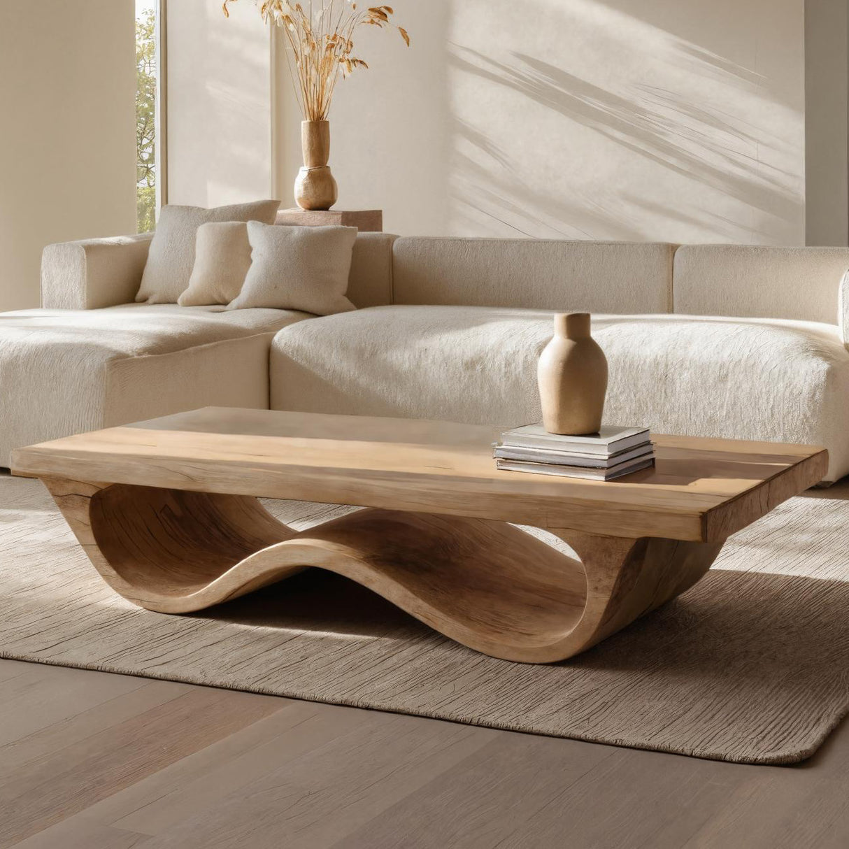 Contemporary Coffee Table Curved Leg Design For Living Room