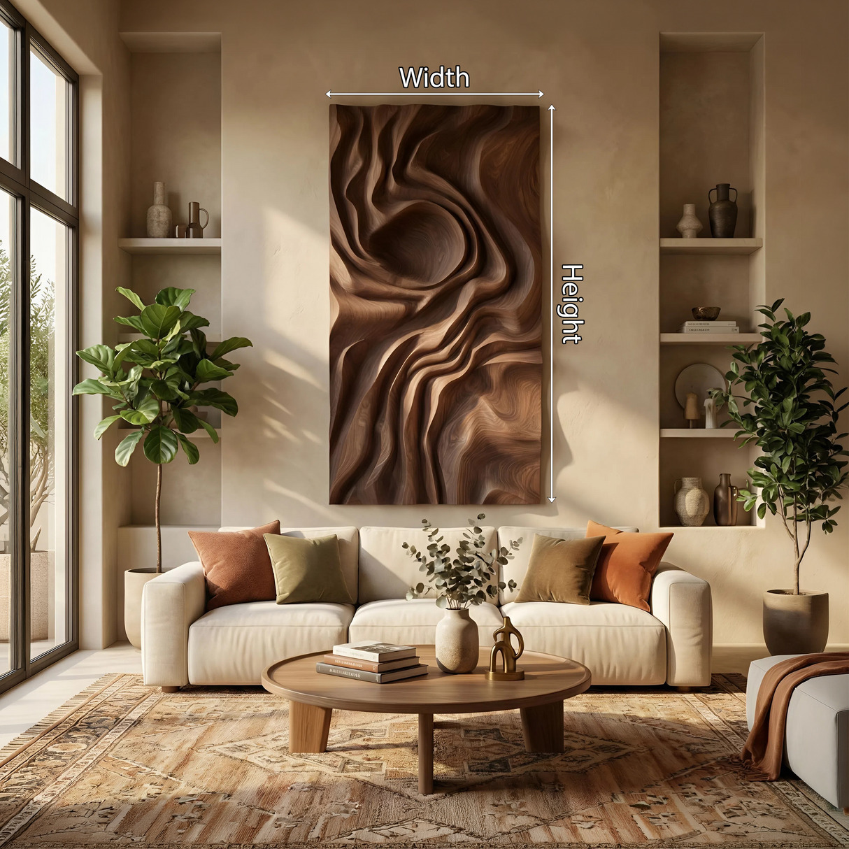 Mid Century Abstract Figure Wall Art Panel For Living Room
