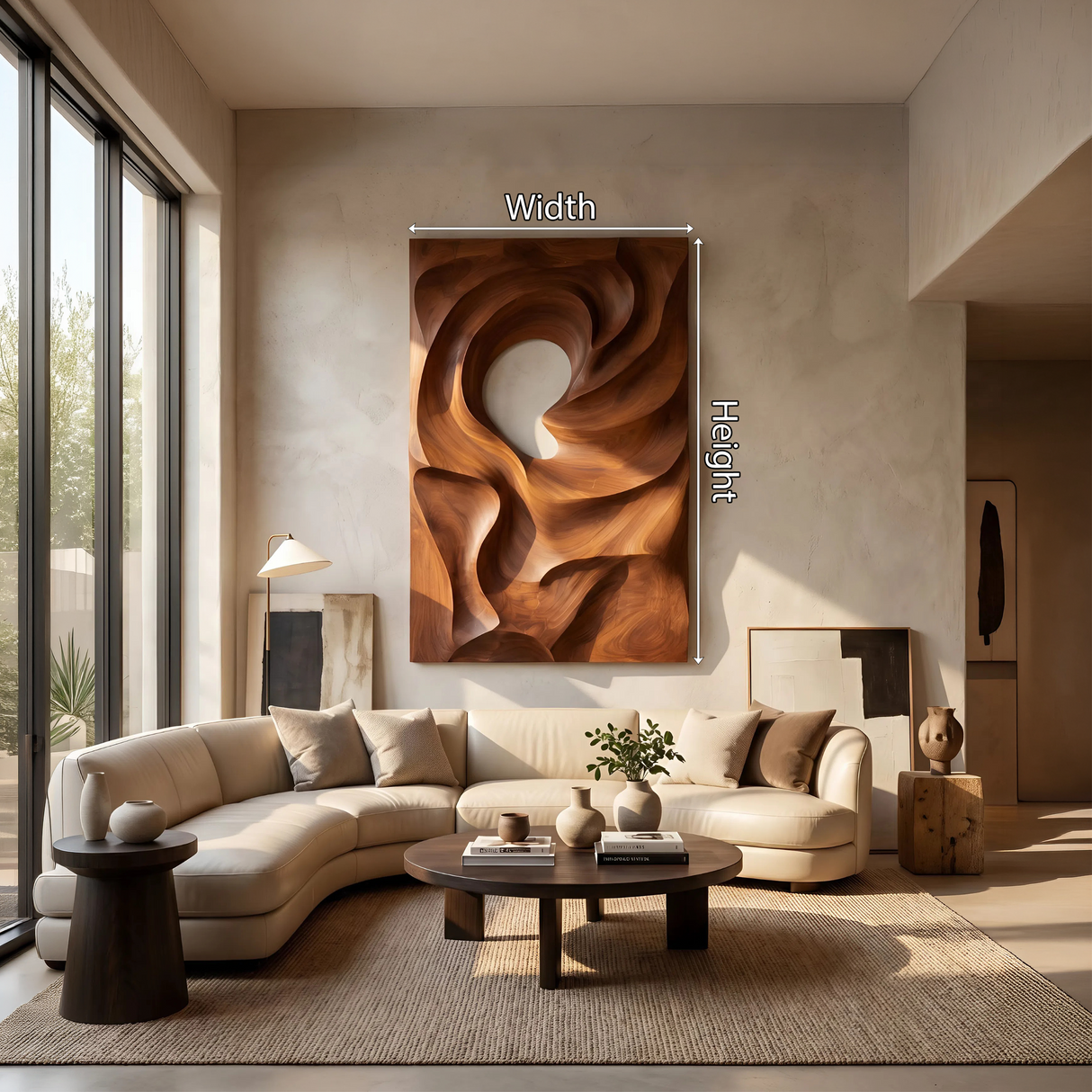 Mid Century Organic Wall Art Panel For Bedroom Interior