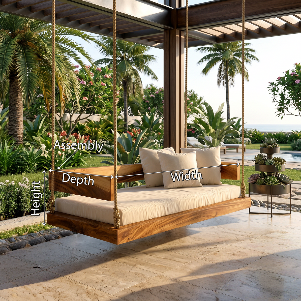 Resort Style Hanging Daybed Swing Retreat