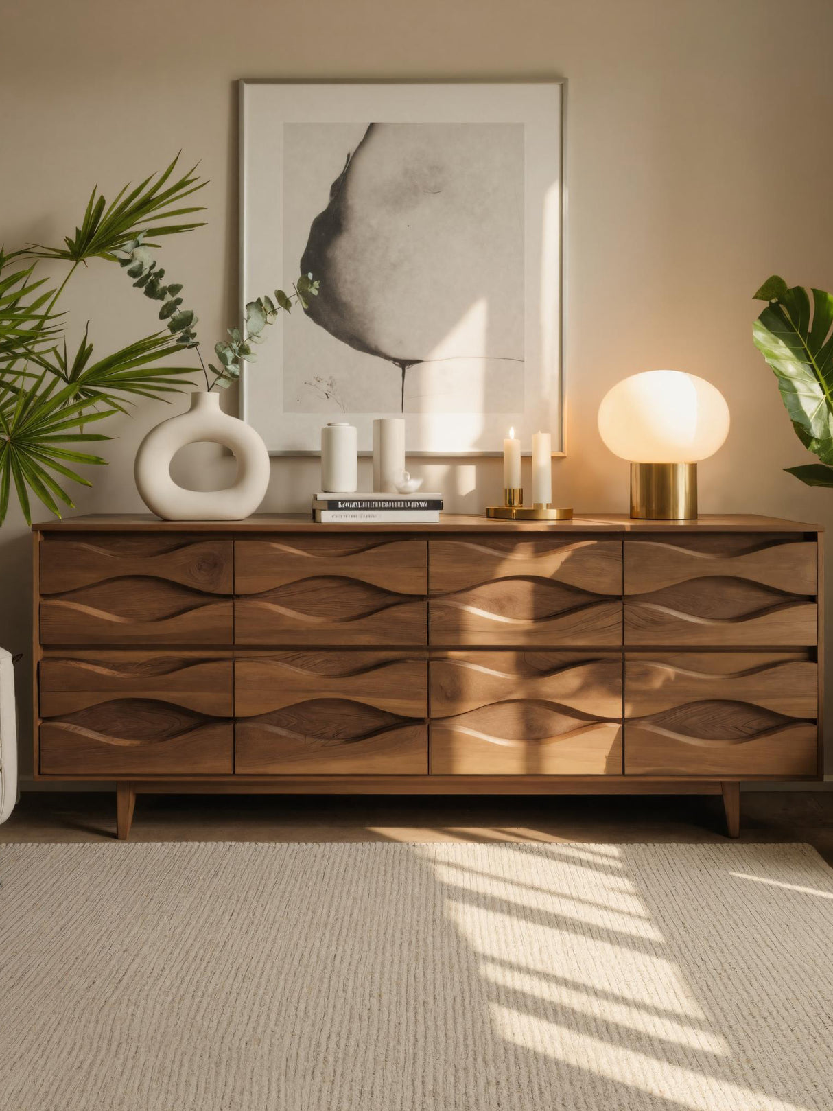Modern Wave Dresser For Bedroom Or Living Room