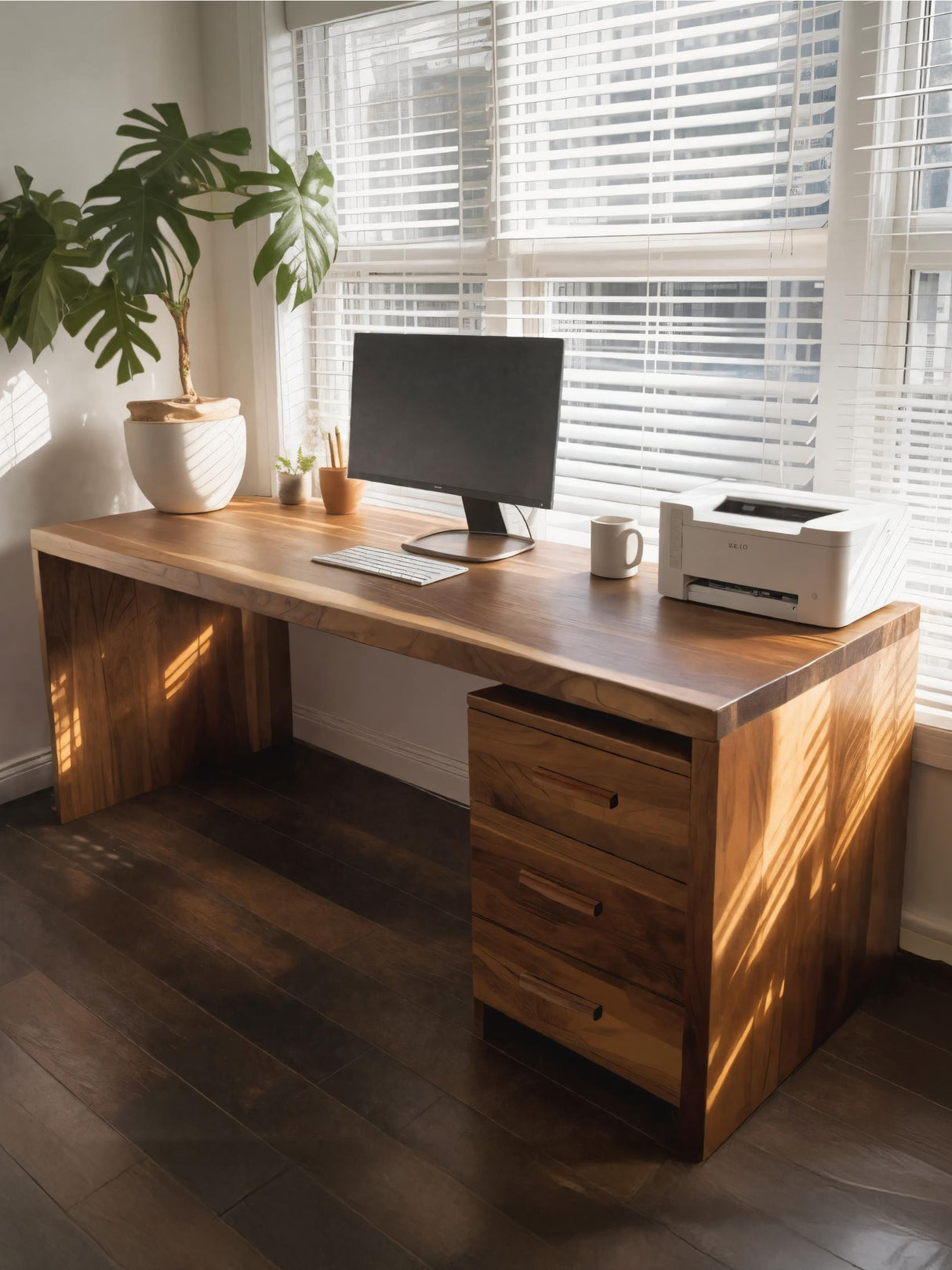 Modern Office Desk With Drawers For Home Office