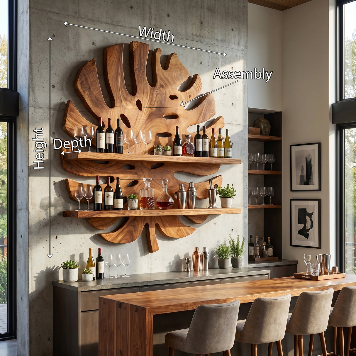 Modern Wall Wine Holder For Home Bar Bottle Showcase