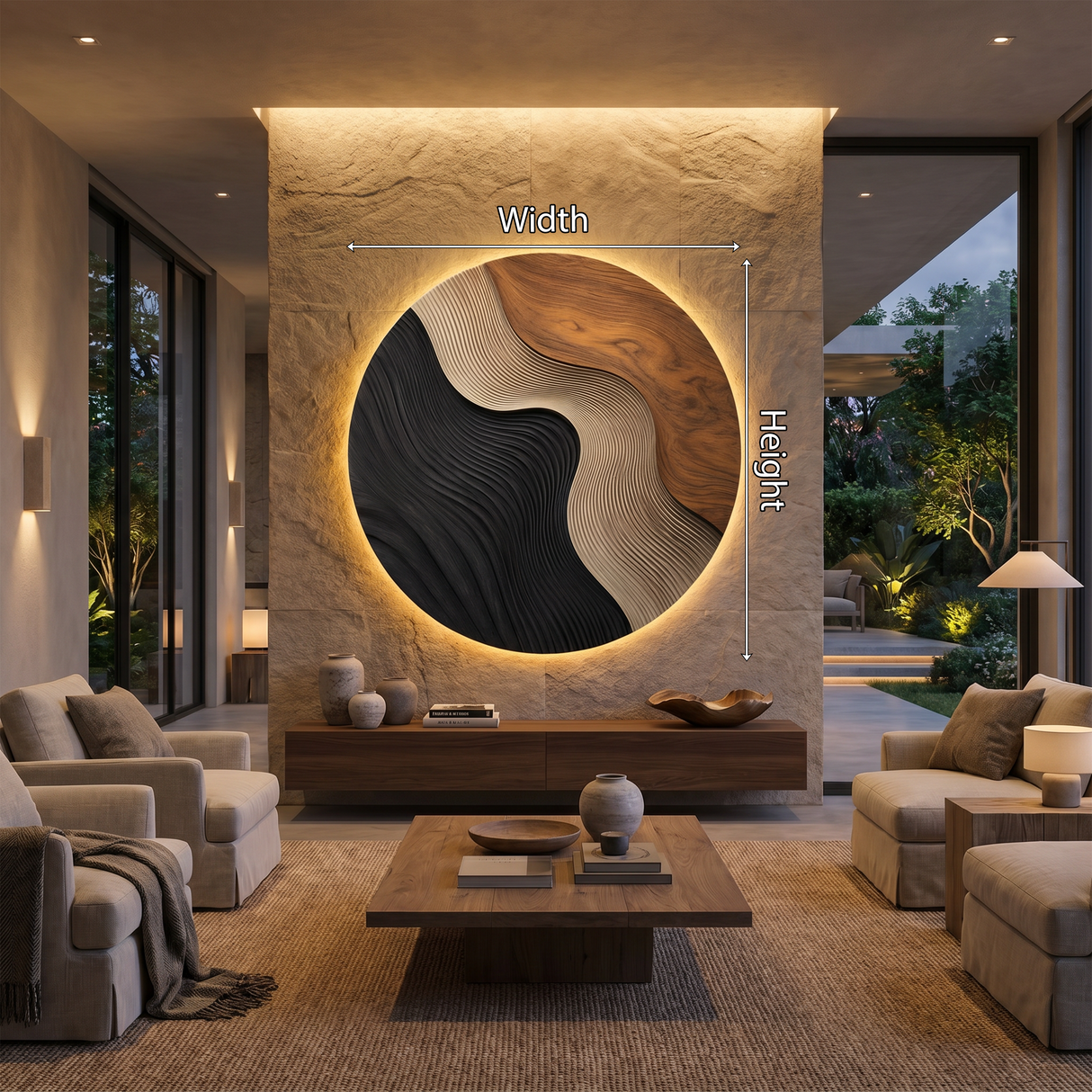 Minimalist Contour Wall Art For Sunroom Interior Space