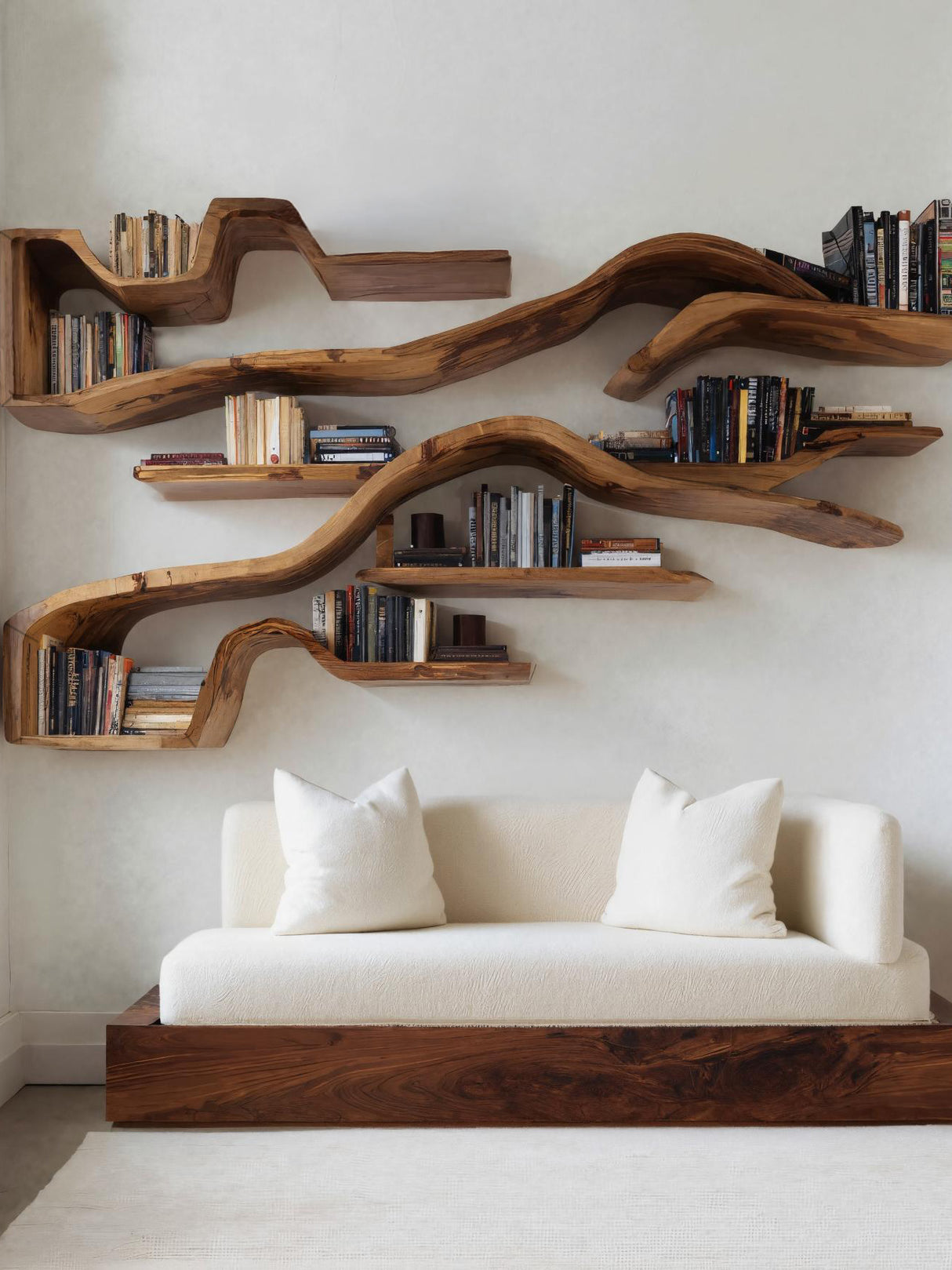 Organic Floating Bookshelf For Living Room Or Study