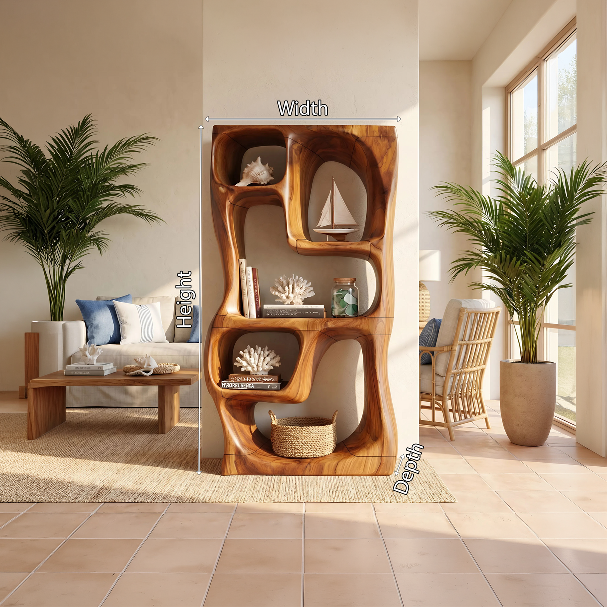 Modern Handcrafted Bookshelf Storage Organizer For Small Apartment