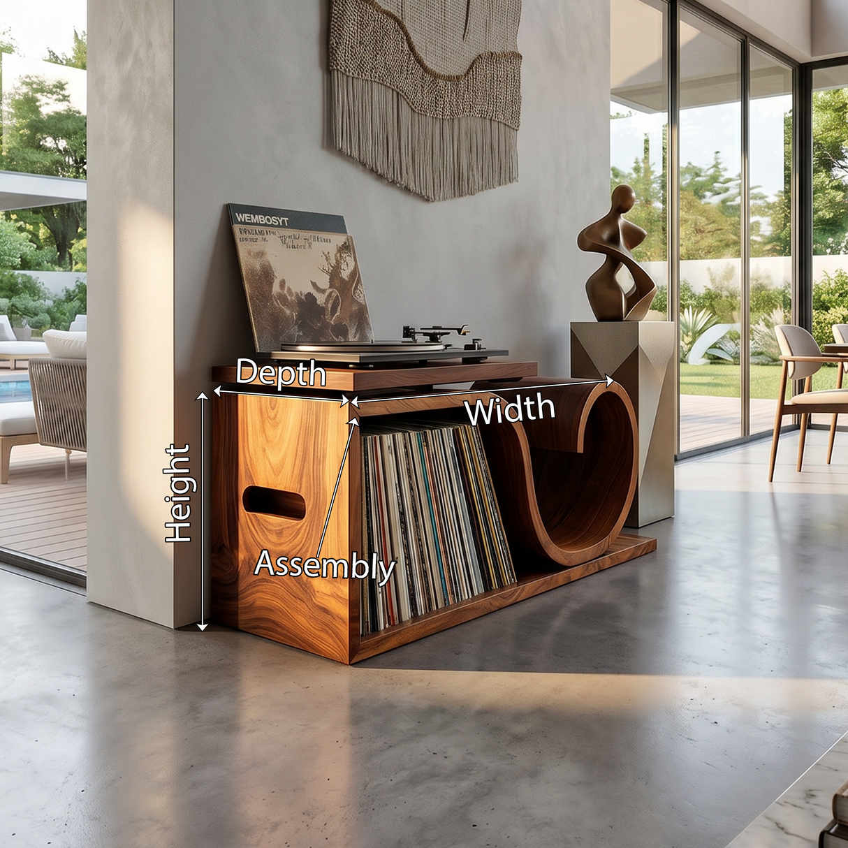 Japandi Wave Record Player Cabinet Wellness Room