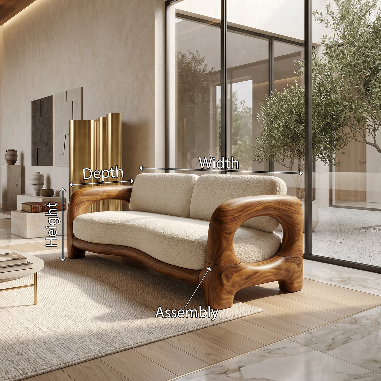 Organic Loop Frame Sofa Luxury Modern Residence