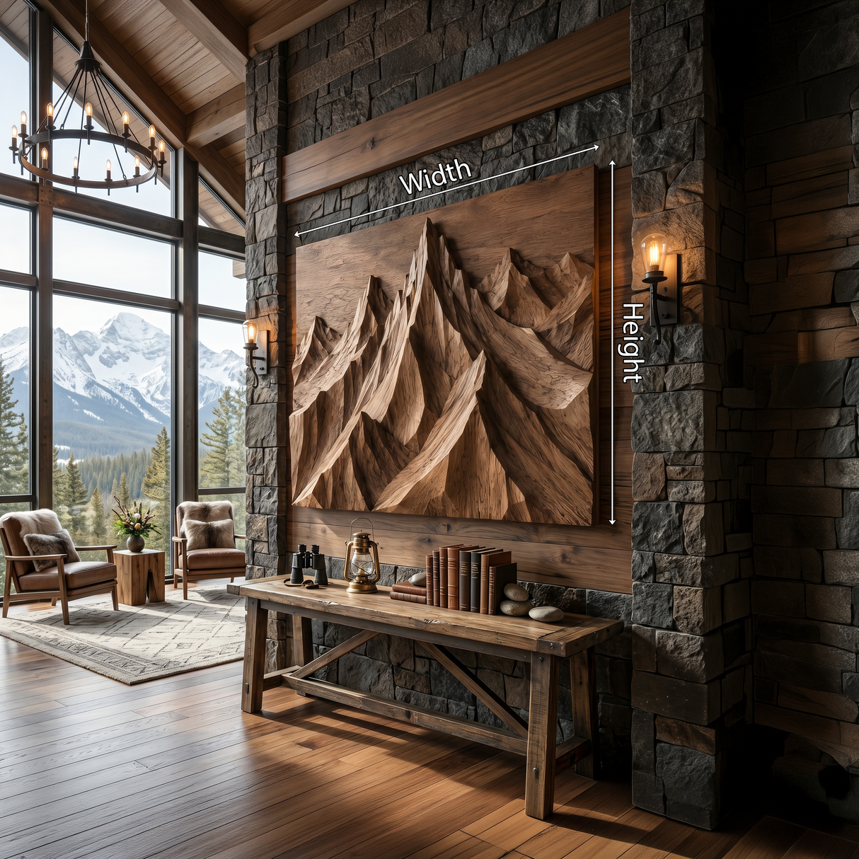 Rustic Mountain Ridge Wall Art For Living Room