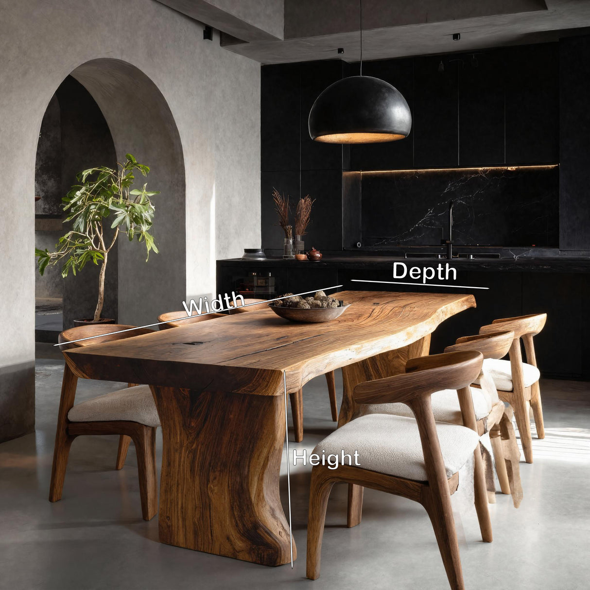 Wabi Sabi Handcrafted Dining Table For Dining Room