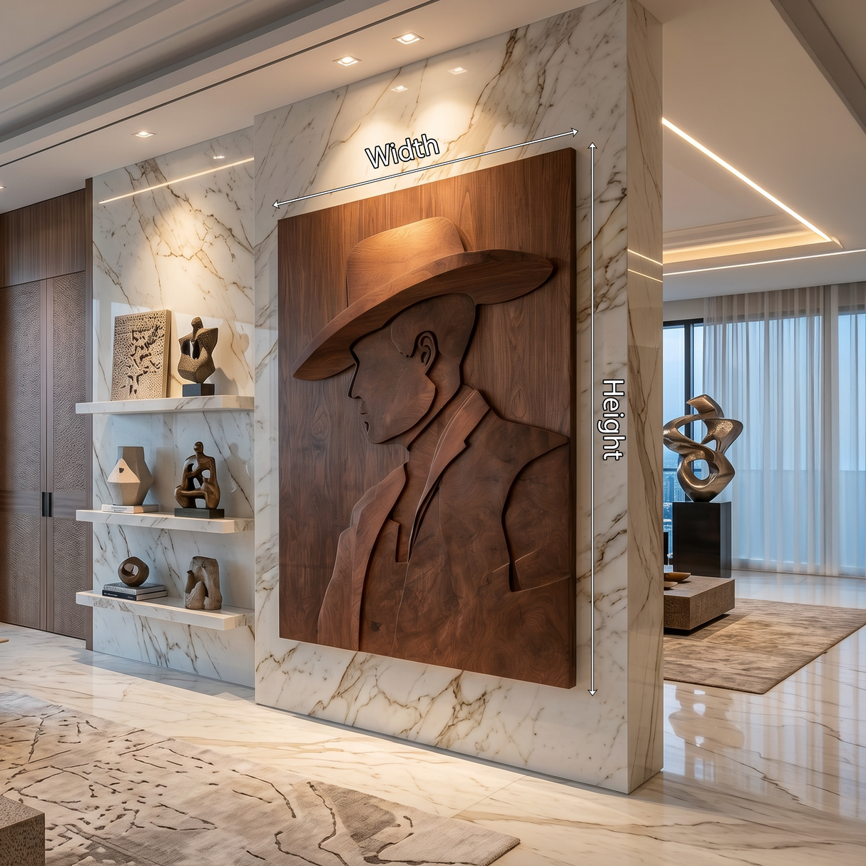Modern Cowboy Portrait Wall Art For Home Office